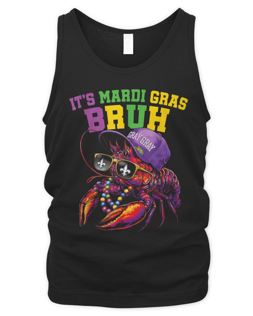 It's Mardi Gras Bruh Dabbing Crawfish Carnival Kid Men Women T-Shirt Men's Tank Top black s