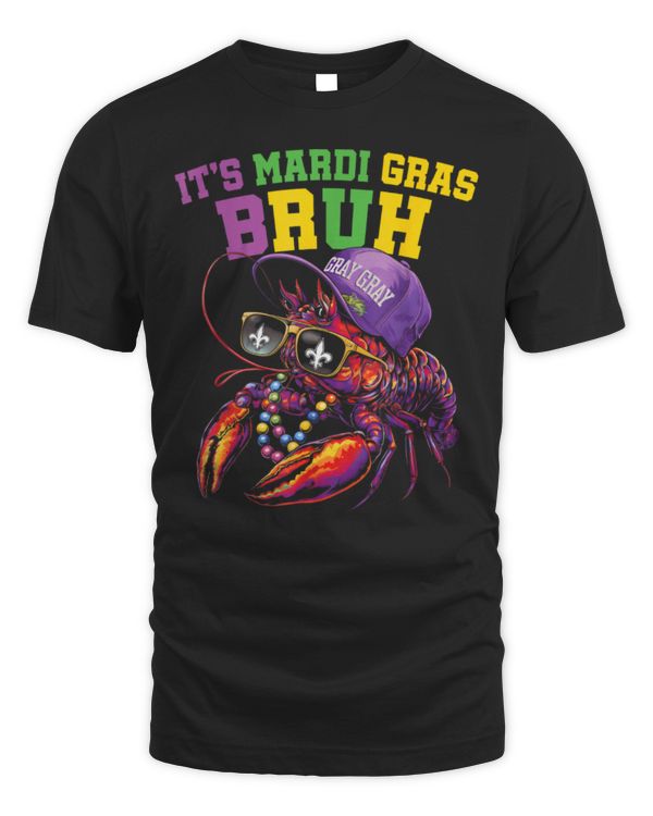 It's Mardi Gras Bruh Dabbing Crawfish Carnival Kid Men Women T-Shirt